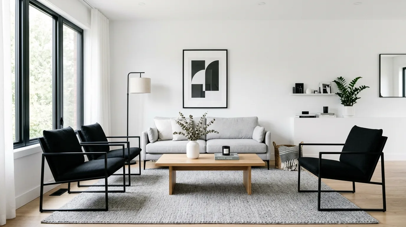 14 Sophisticated Black and White Living Room Ideas for Timeless Contrast inspiration image 5