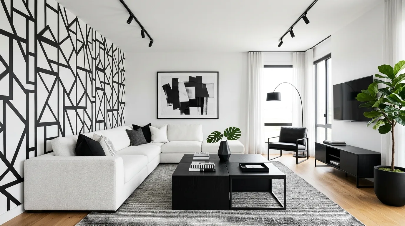 14 Sophisticated Black and White Living Room Ideas for Timeless Contrast inspiration image 8