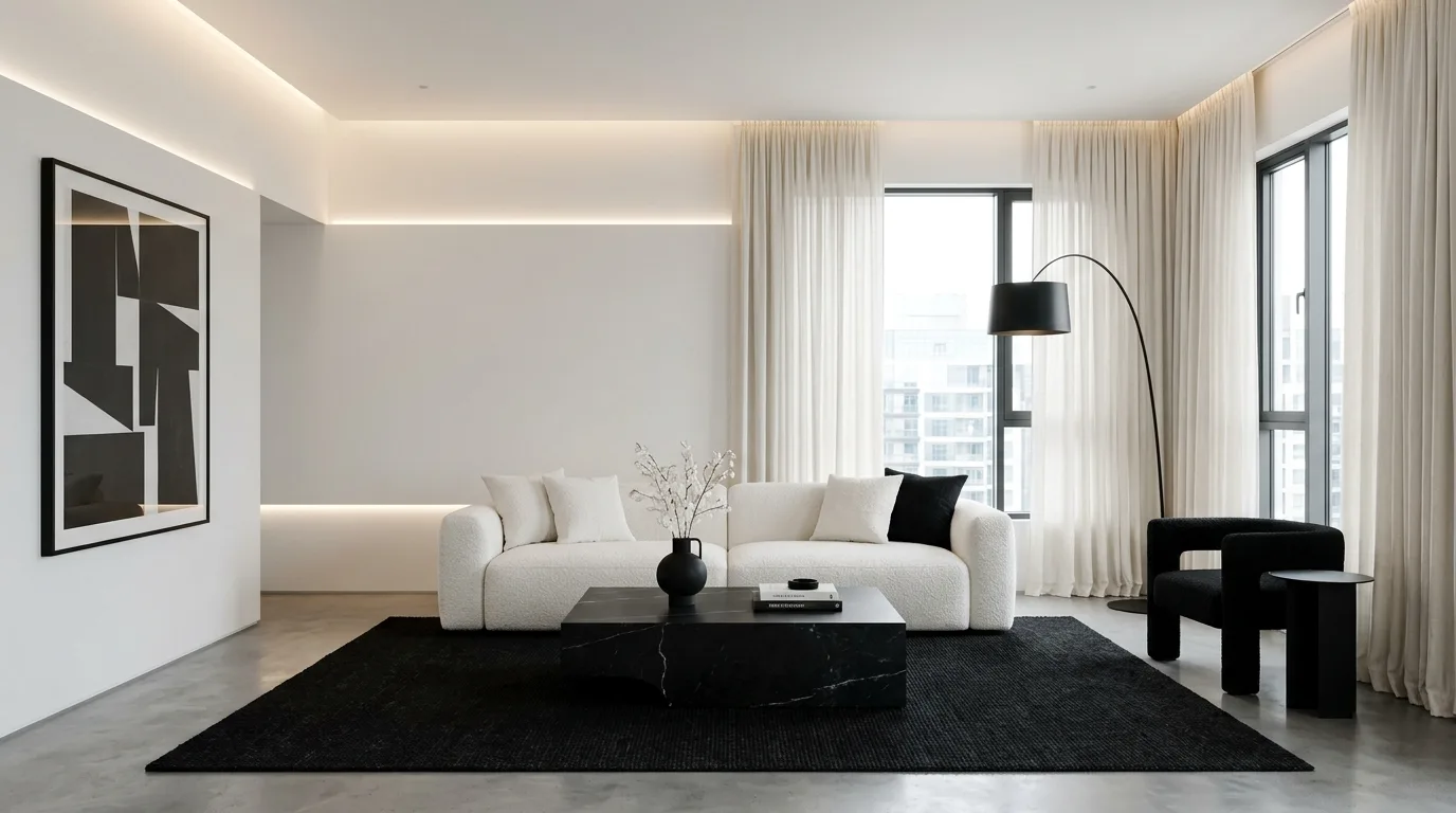 14 Sophisticated Black and White Living Room Ideas for Timeless Contrast inspiration image 9