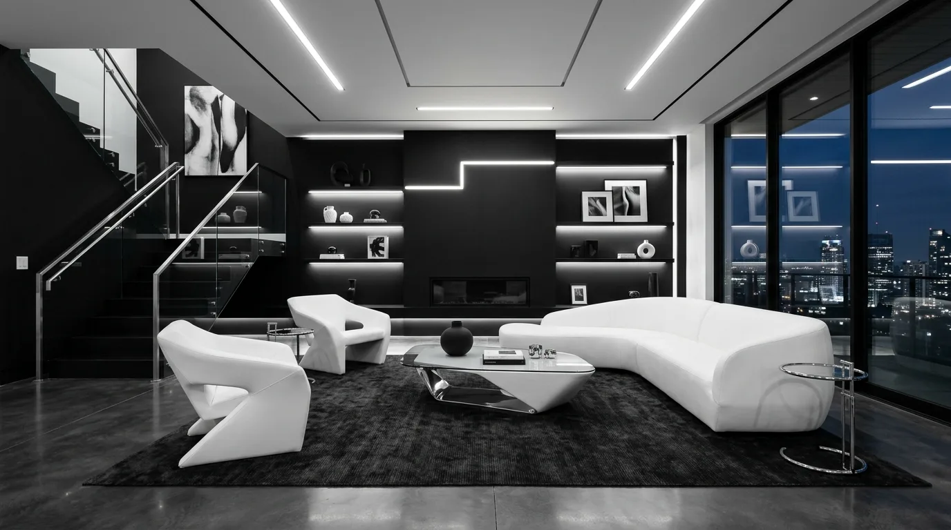 14 Sophisticated Black and White Living Room Ideas for Timeless Contrast inspiration image 14