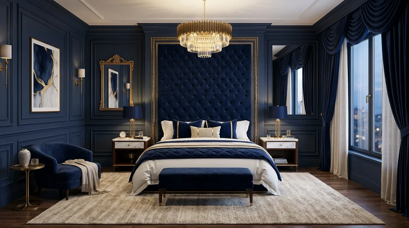 14 Sophisticated Navy Blue Bedroom Ideas for a Classic and Calm Space inspiration image 2