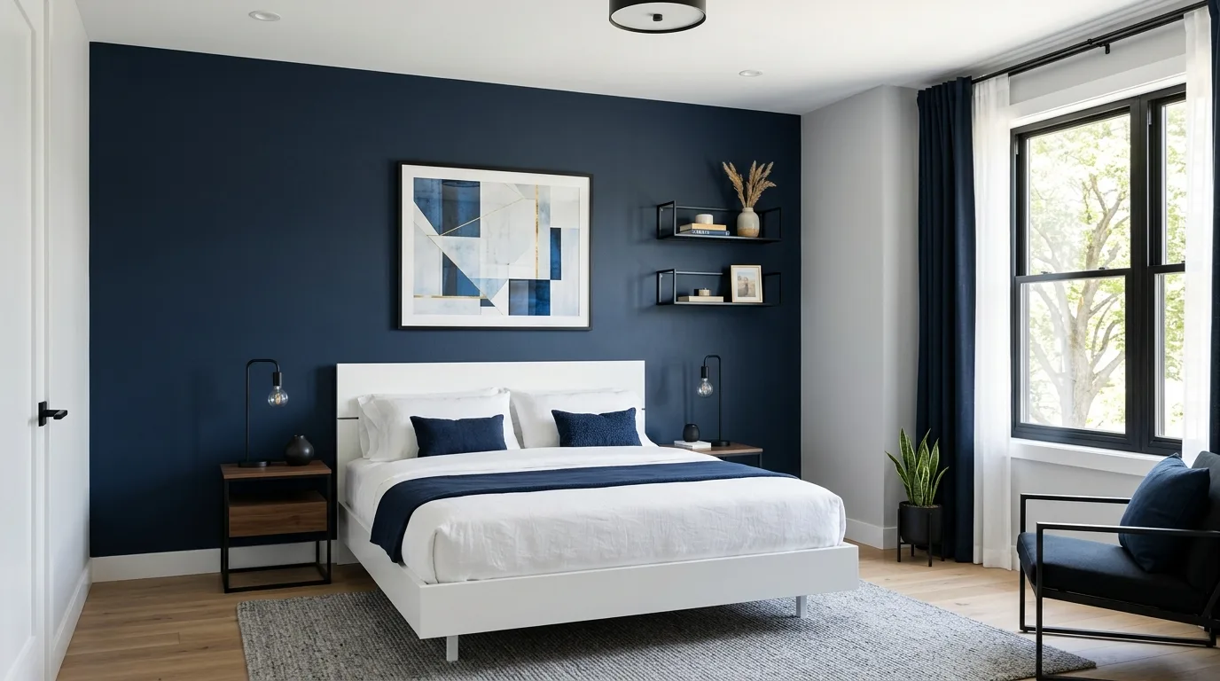 14 Sophisticated Navy Blue Bedroom Ideas for a Classic and Calm Space inspiration image 3
