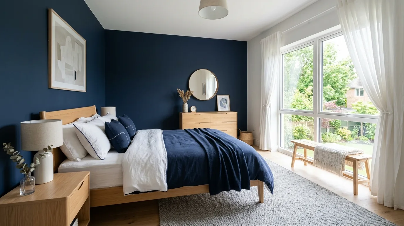14 Sophisticated Navy Blue Bedroom Ideas for a Classic and Calm Space inspiration image 7