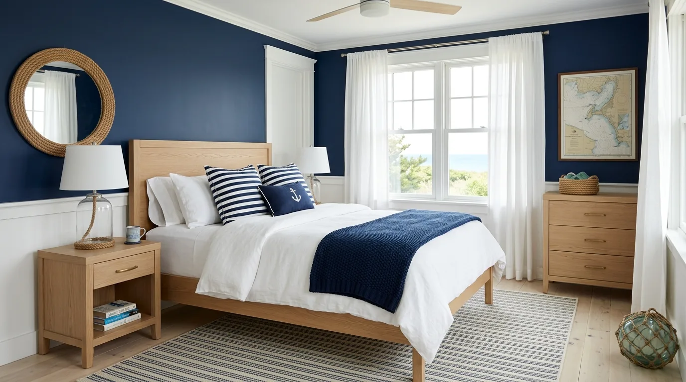 14 Sophisticated Navy Blue Bedroom Ideas for a Classic and Calm Space inspiration image 13