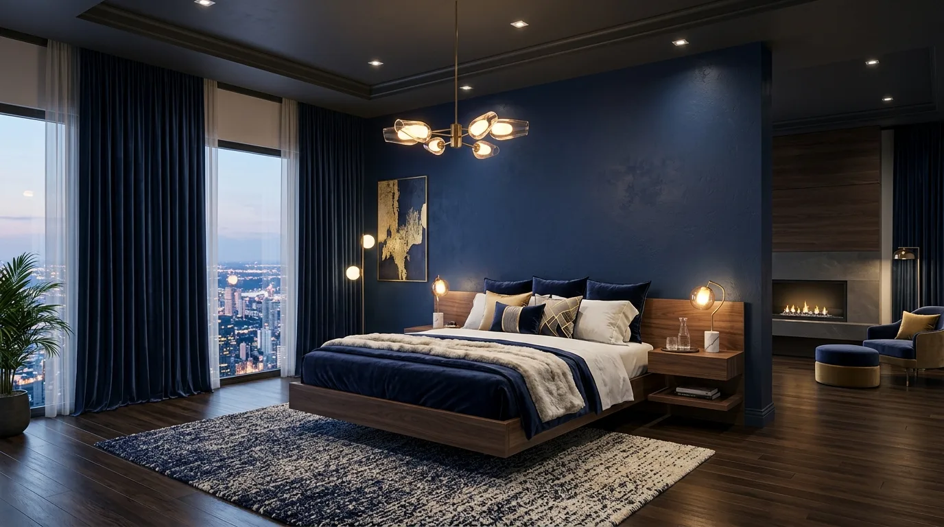 14 Sophisticated Navy Blue Bedroom Ideas for a Classic and Calm Space inspiration image 14