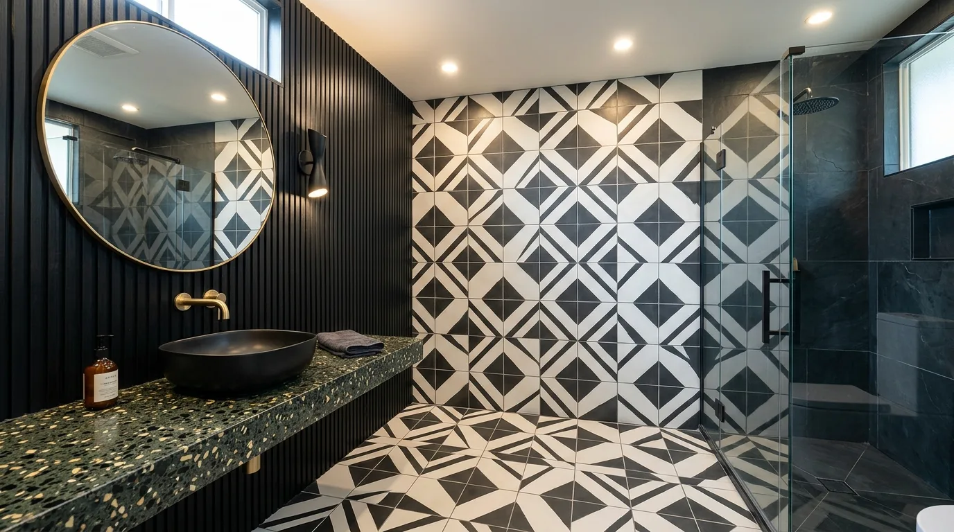 15 Stunning Bathroom Tile Ideas for a Beautiful and Durable Surface inspiration image 13