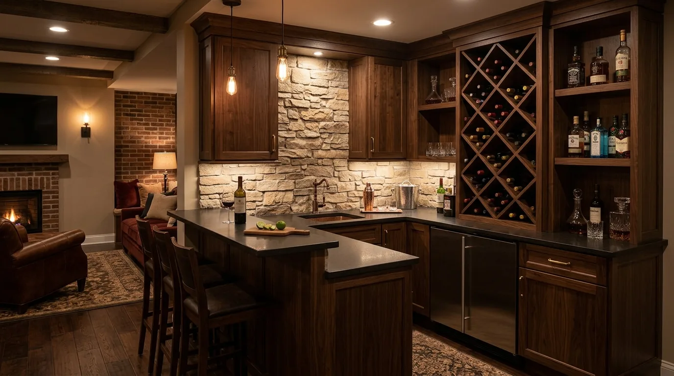 12 Stylish Wet Bar Ideas for a Sophisticated Home Entertaining Area inspiration image 11
