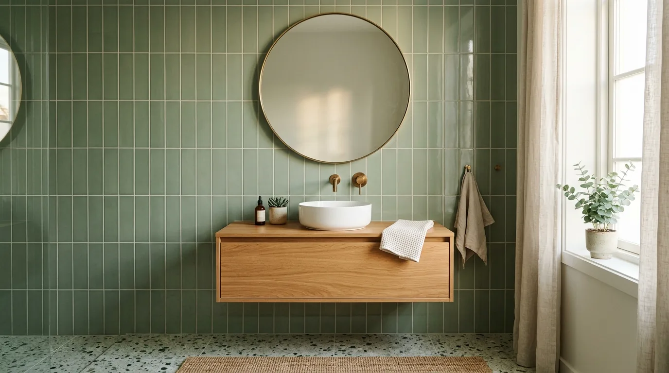 12 Trendy Vertical Bathroom Tiles Are In for a Modern Look inspiration image 2