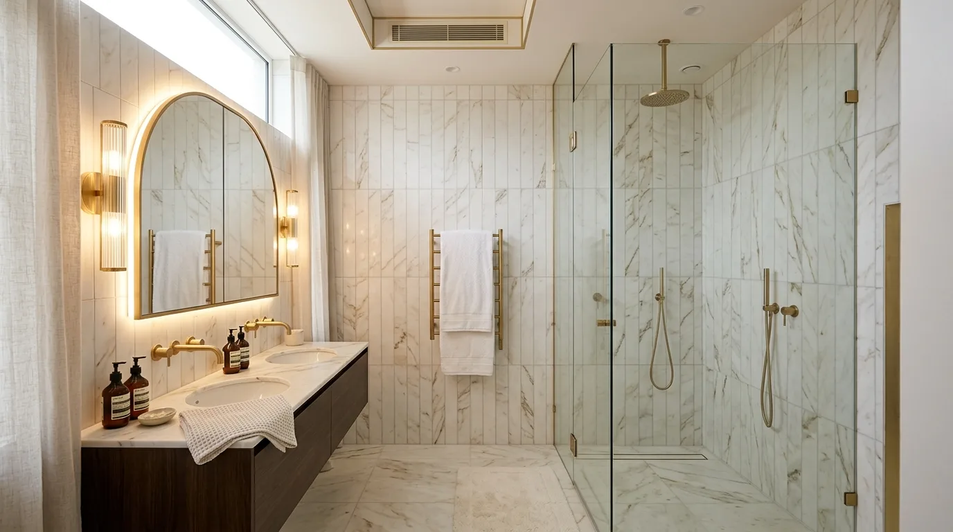12 Trendy Vertical Bathroom Tiles Are In for a Modern Look inspiration image 3