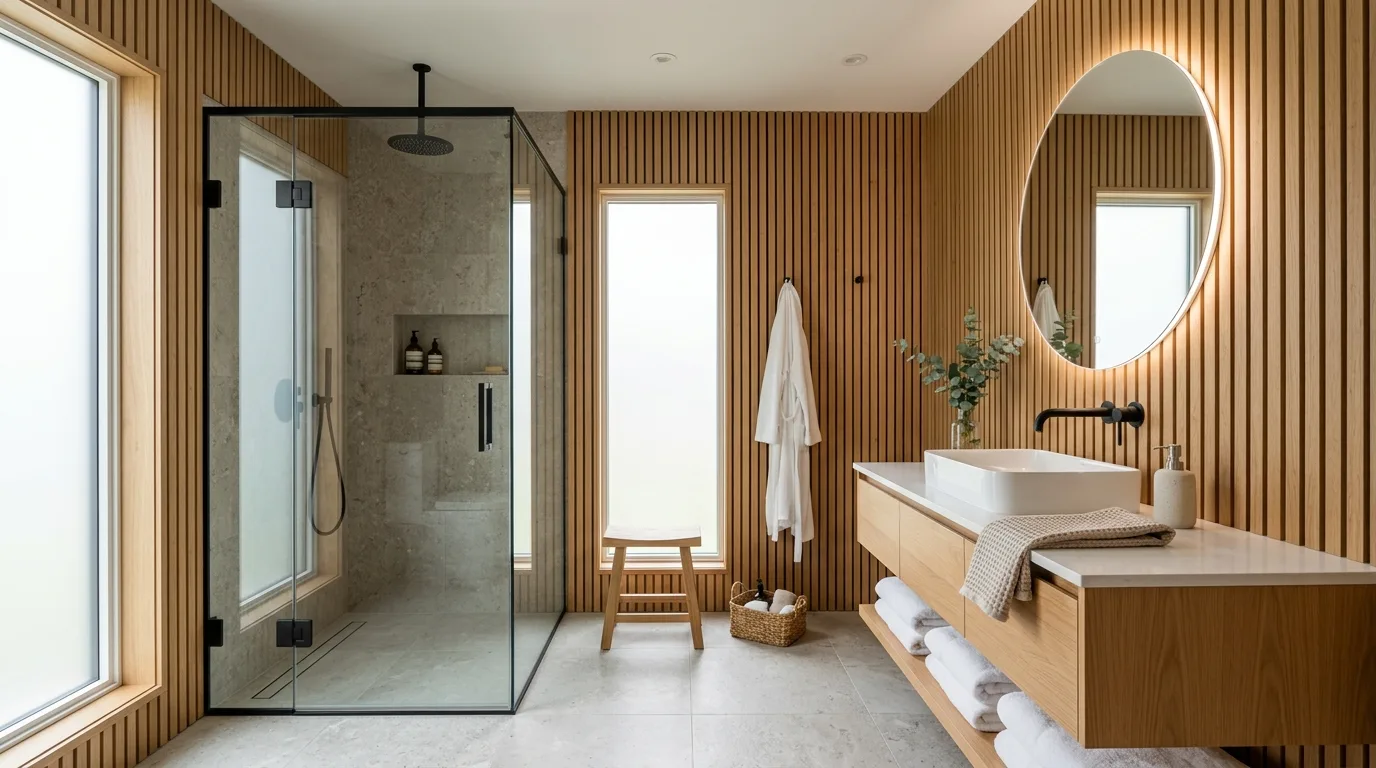 12 Warm Wood Bathroom Ideas for a Cozy and Natural Oasis inspiration image 2
