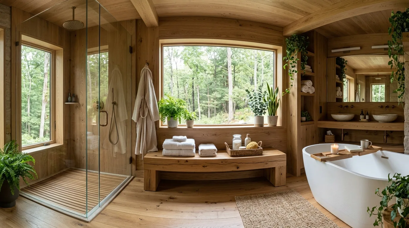 12 Warm Wood Bathroom Ideas for a Cozy and Natural Oasis inspiration image 10