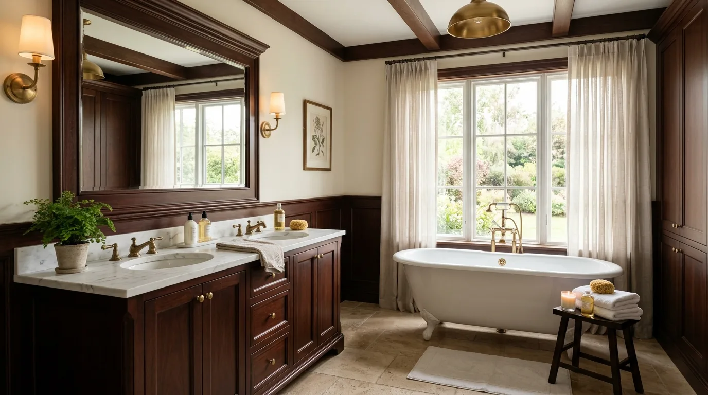 12 Warm Wood Bathroom Ideas for a Cozy and Natural Oasis inspiration image 12