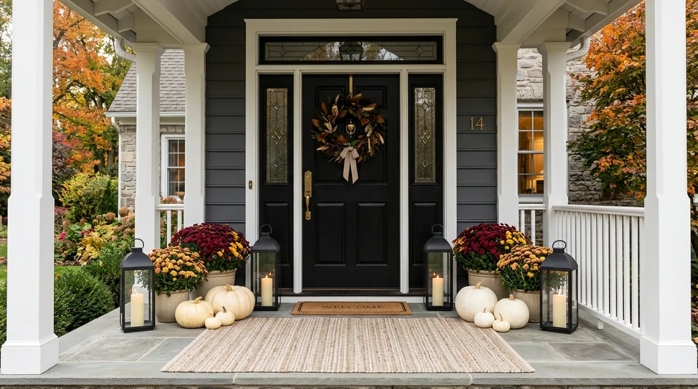 13 Welcoming Fall Porch Decor Ideas for Autumn Curb Appeal inspiration image 3