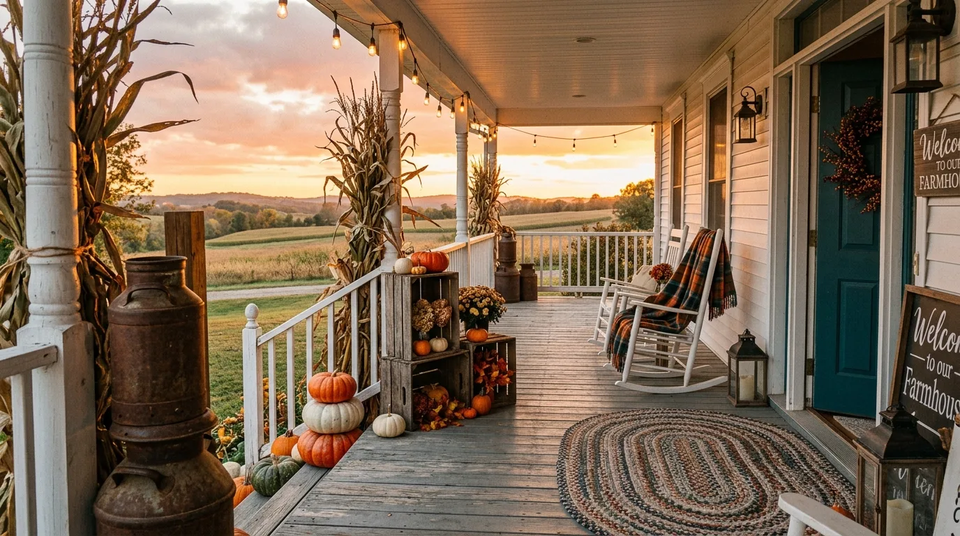 13 Welcoming Fall Porch Decor Ideas for Autumn Curb Appeal inspiration image 6