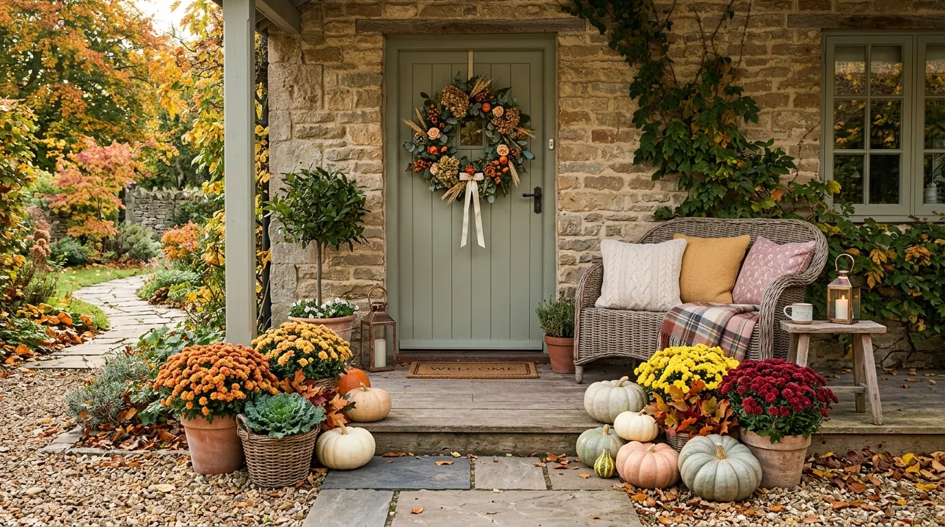 13 Welcoming Fall Porch Decor Ideas for Autumn Curb Appeal inspiration image 7
