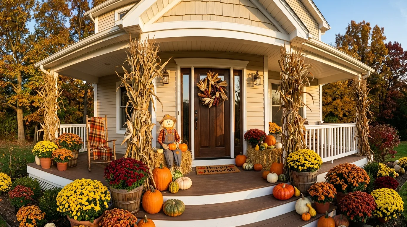13 Welcoming Fall Porch Decor Ideas for Autumn Curb Appeal inspiration image 12