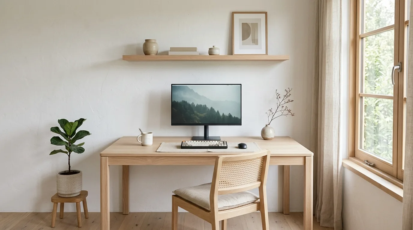 13 Zen Japandi Home Office Ideas for a Calm and Focused Environment inspiration image 2