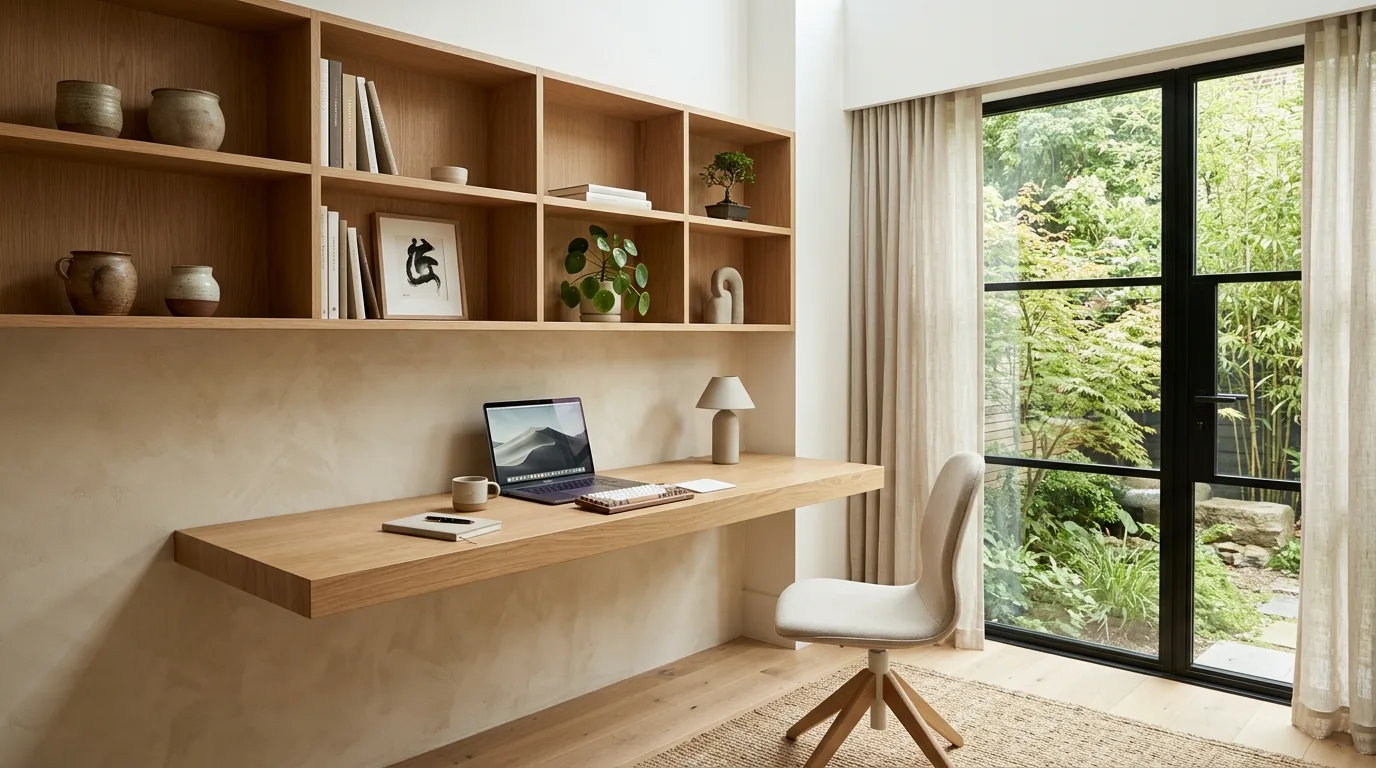 13 Zen Japandi Home Office Ideas for a Calm and Focused Environment inspiration image 4