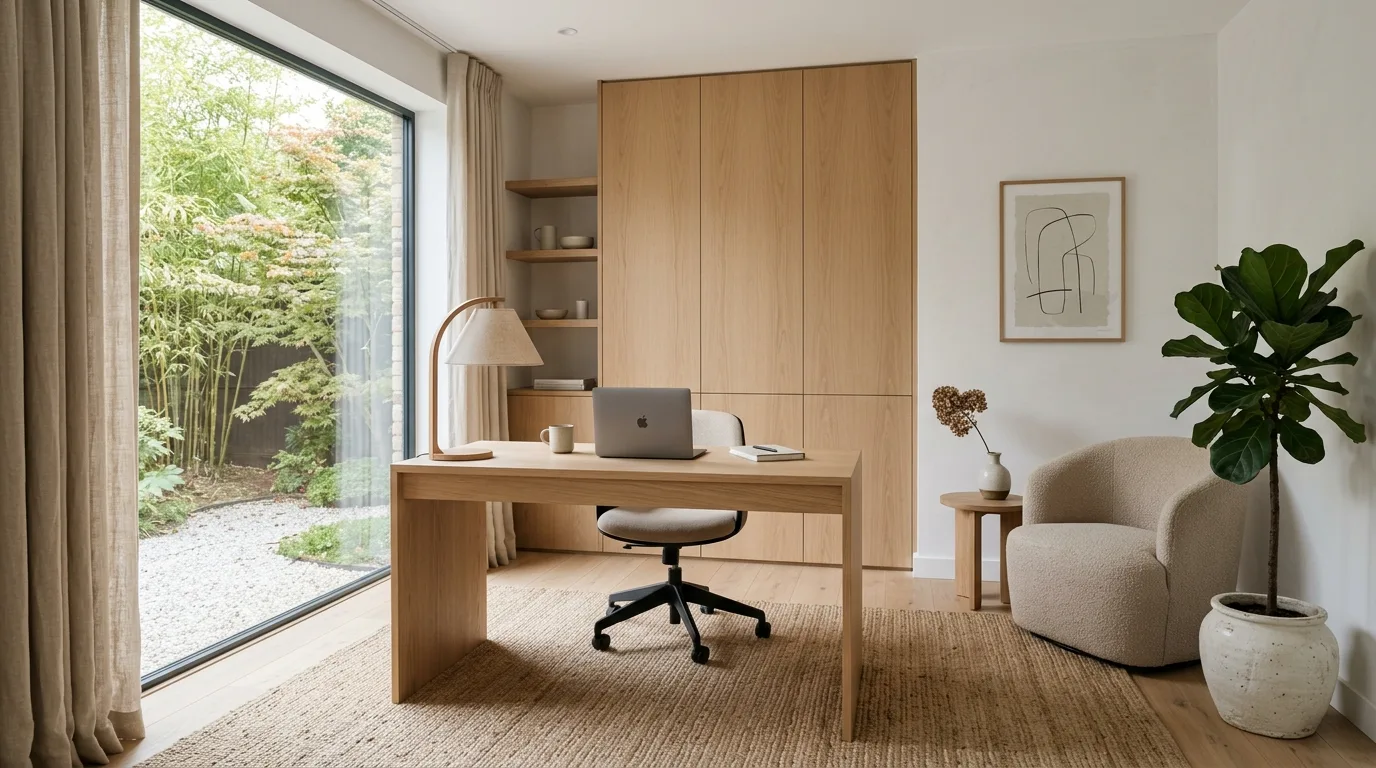 13 Zen Japandi Home Office Ideas for a Calm and Focused Environment inspiration image 7