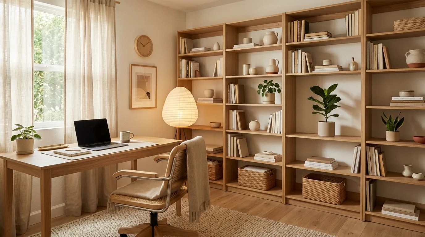 13 Zen Japandi Home Office Ideas for a Calm and Focused Environment inspiration image 12