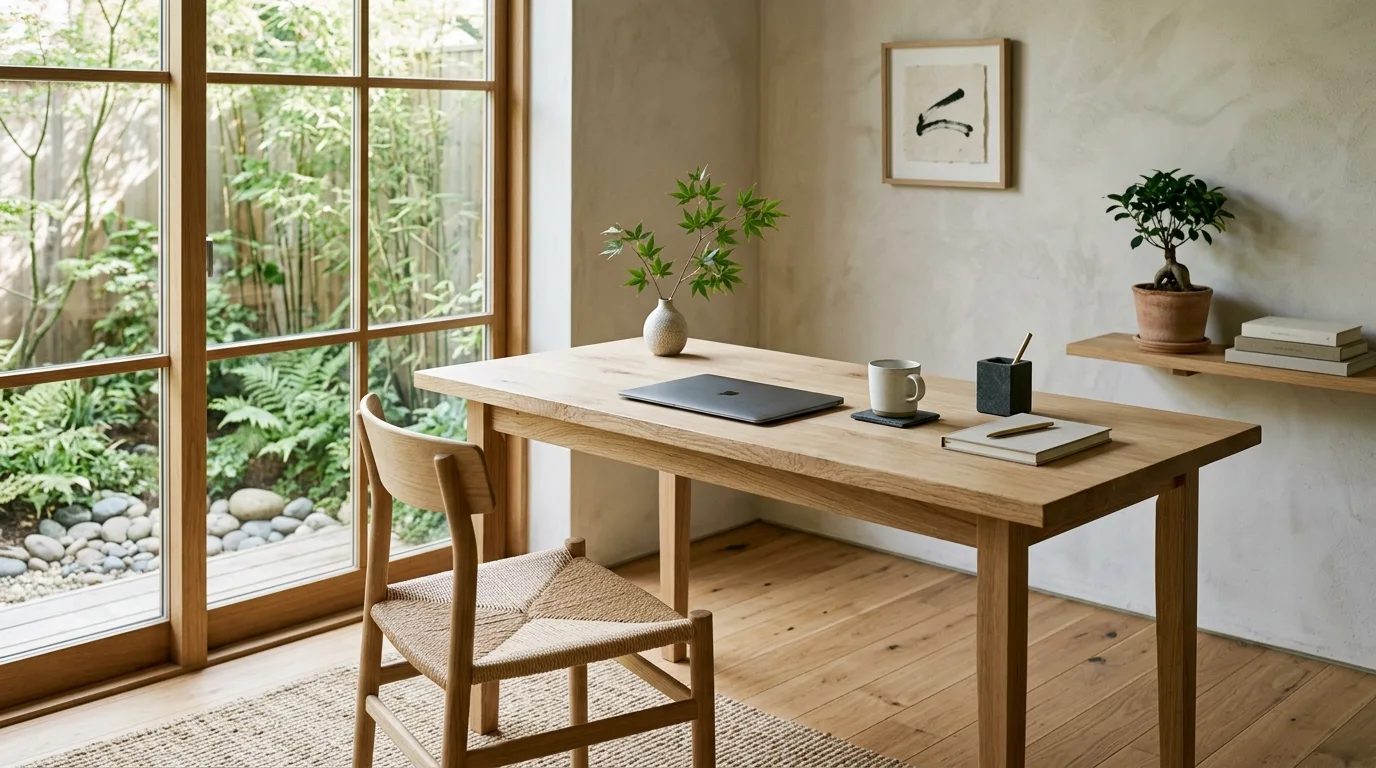 13 Zen Japandi Home Office Ideas for a Calm and Focused Environment inspiration image 13